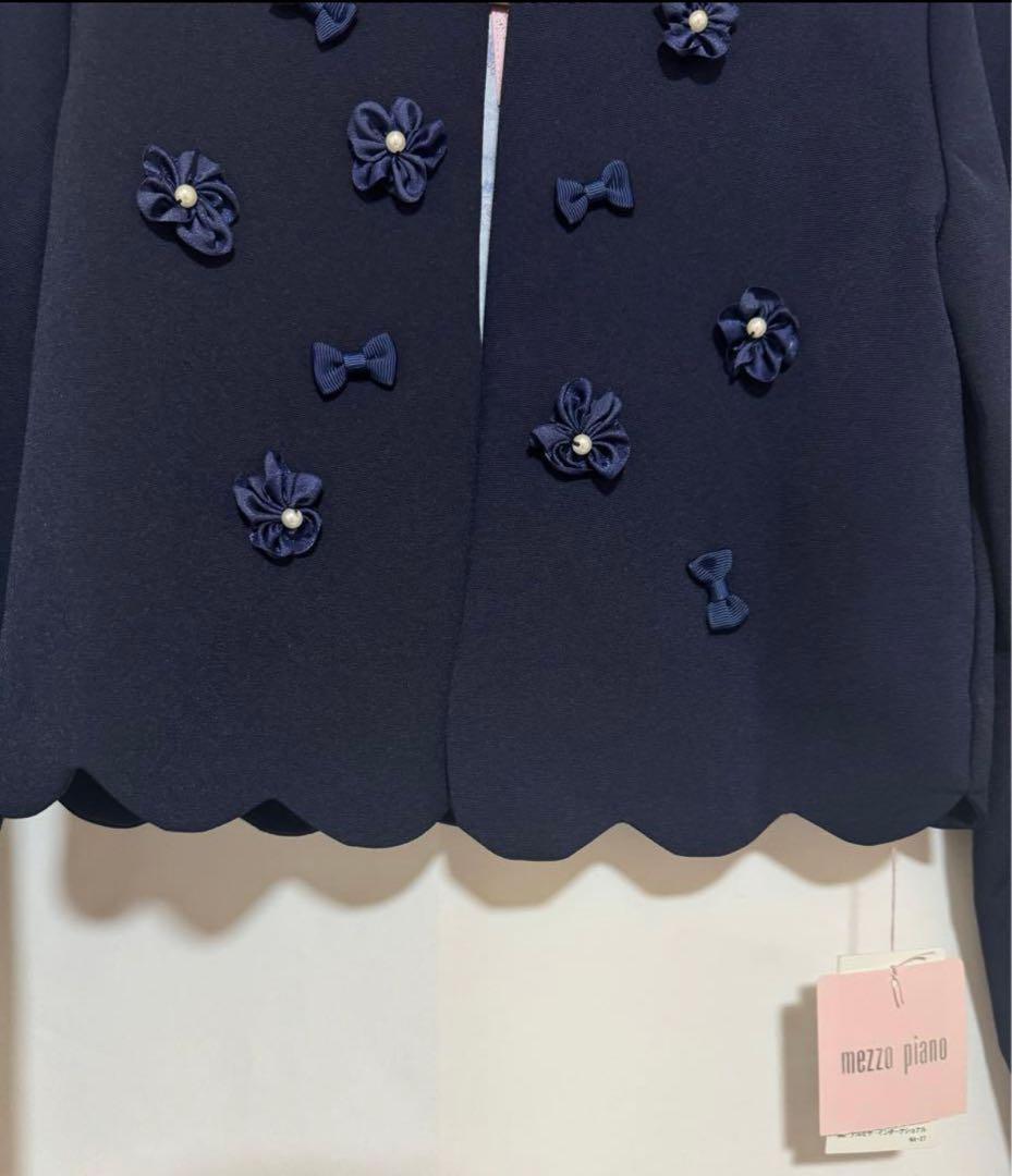新品　メゾピアノ　裾スカラップジャケット 花　リボン　フォーマル　タグ付き