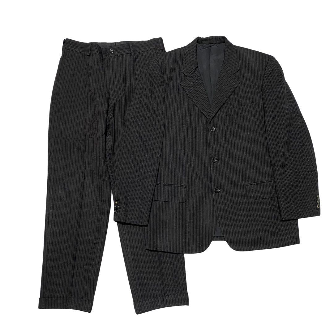 田中期　コムデギャルソンオム　セットアップ　ストライプ　メンズS ダークグレー