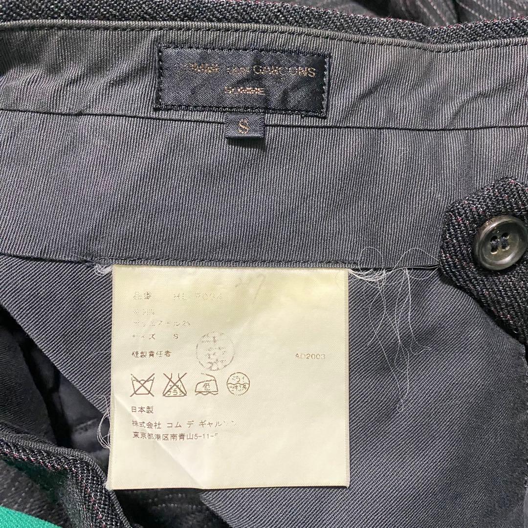 田中期　コムデギャルソンオム　セットアップ　ストライプ　メンズS ダークグレー