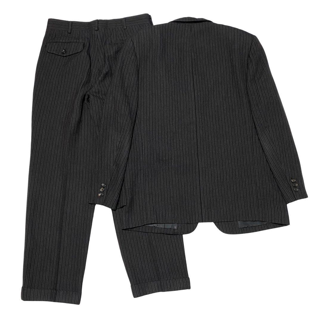 田中期　コムデギャルソンオム　セットアップ　ストライプ　メンズS ダークグレー