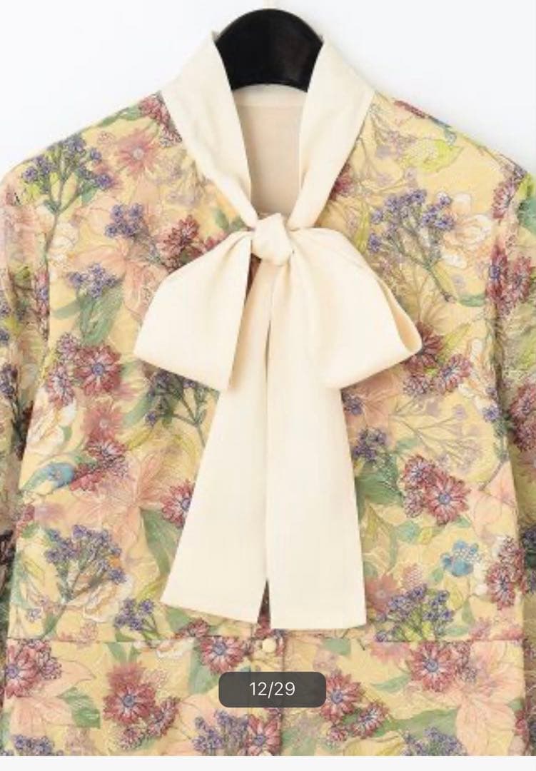 グレースコンチネンタル　ボタニカルプリント刺繍ドレス36