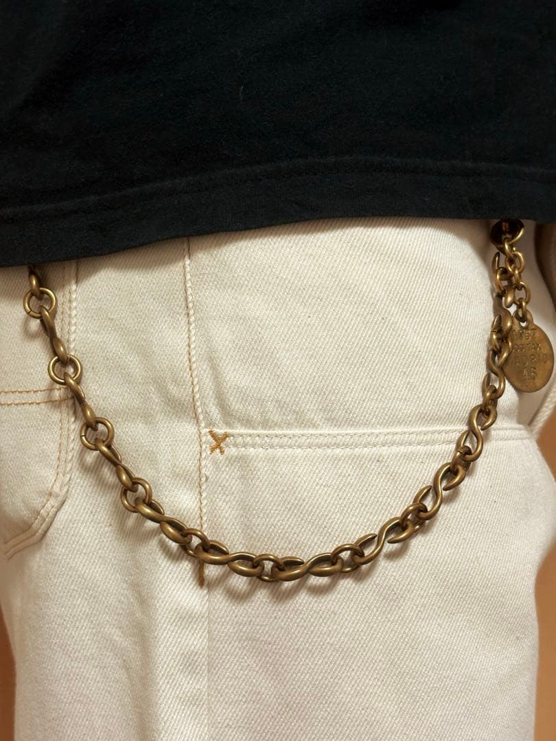 真鍮無垢　ウォレットチェーン　Sカン　金　brass 極