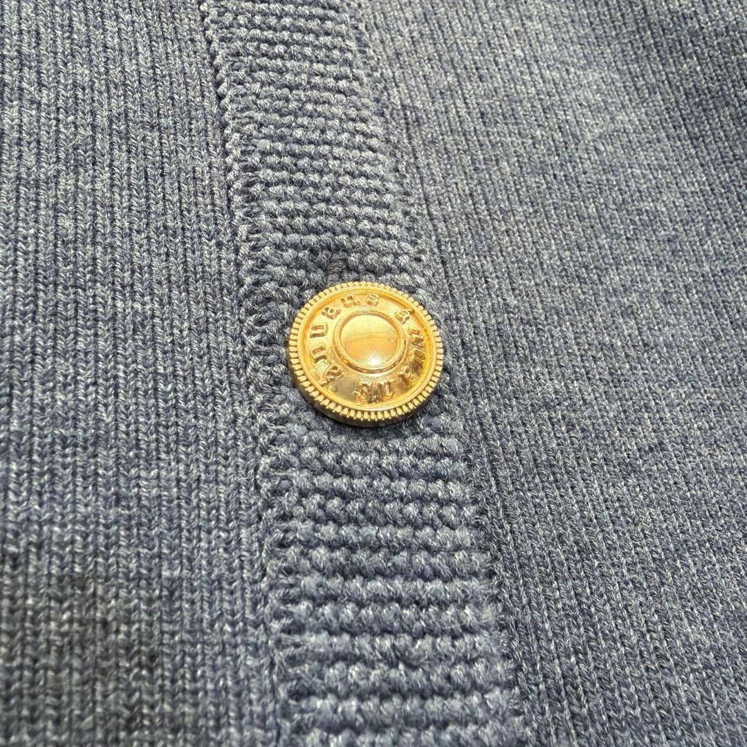 アニュアンス♡オリジナルボタンノーカラーニットジャケット グレー フリーサイズ