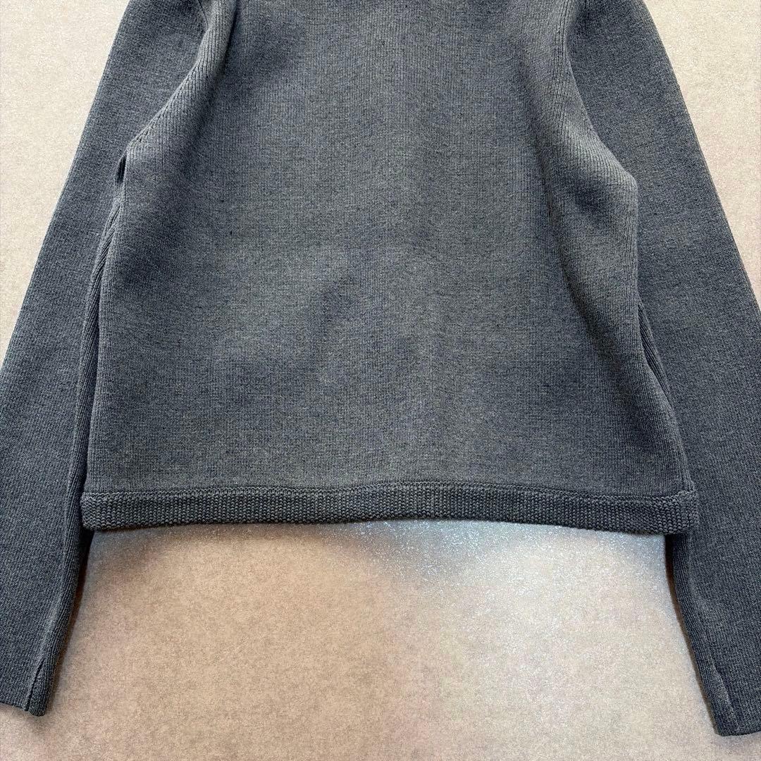 アニュアンス♡オリジナルボタンノーカラーニットジャケット グレー フリーサイズ