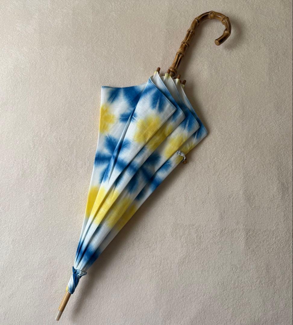 京都 老舗「藤井絞り」完売品 麻100% UV加工 美品 すぐに匿名発送します