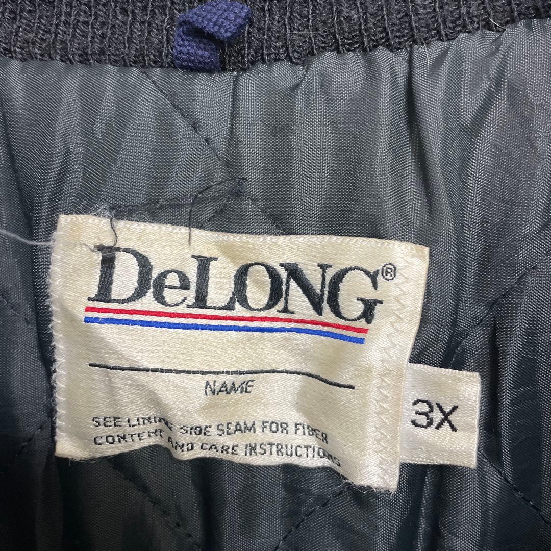 DeLong デロング　ウールスタジアムジャンパー　フェイクレザー　ブルゾン3X