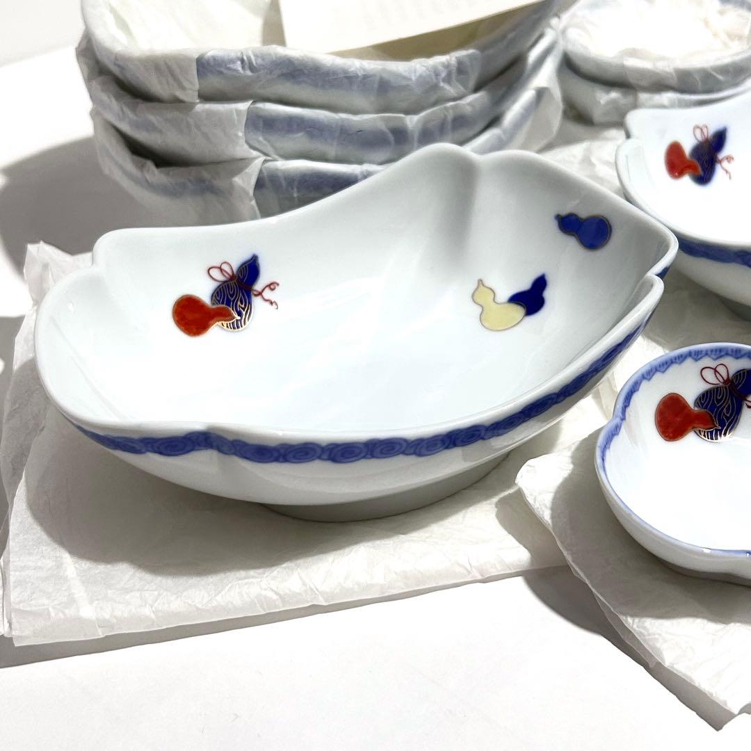 【新品・未使用品】深川製磁 百年庵 六瓢（むびょう）舟形皿 刺身皿 醤油皿