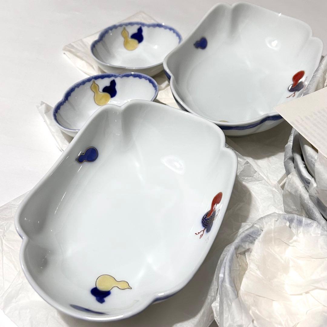 【新品・未使用品】深川製磁 百年庵 六瓢（むびょう）舟形皿 刺身皿 醤油皿