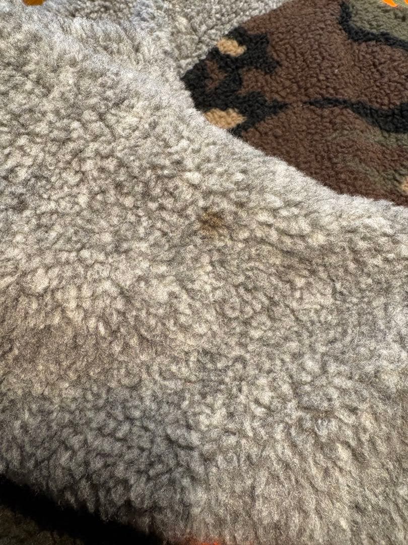 ポロラルフローレン 迷彩カモフラ柄 ワッペンカスタム シェルパフリーススタジャン