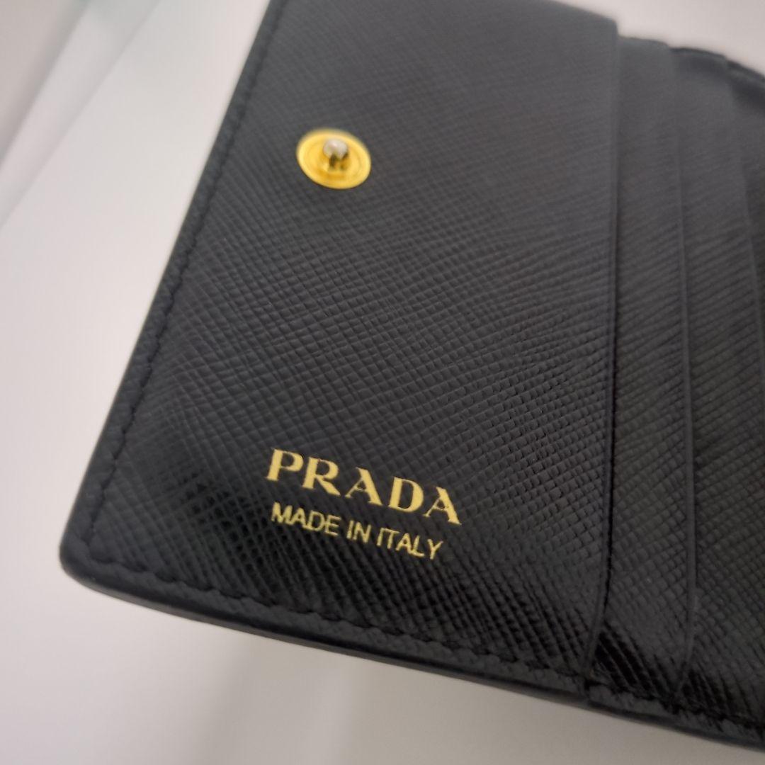 PRADA プラダ　サフィアーノ　オールブラック　二つ折り財布