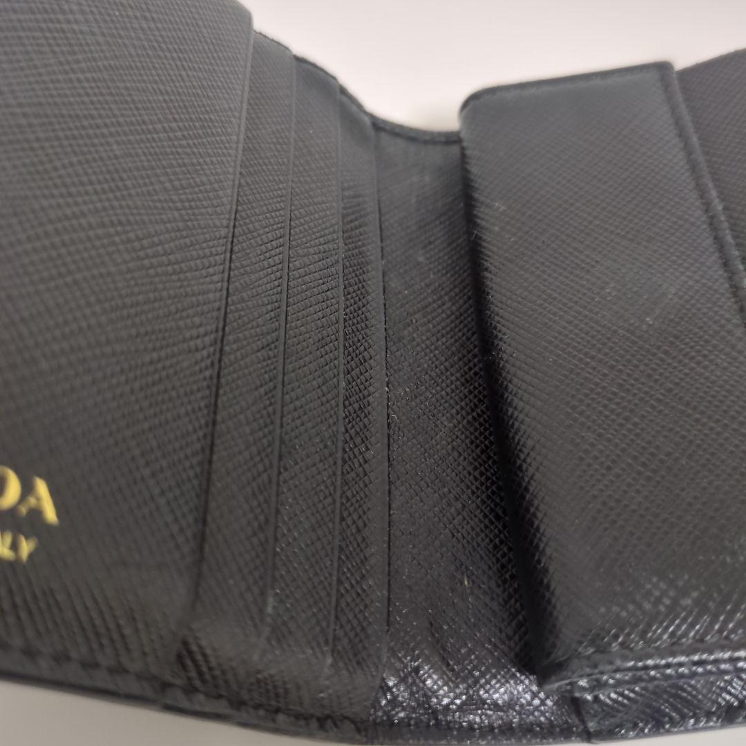 PRADA プラダ　サフィアーノ　オールブラック　二つ折り財布