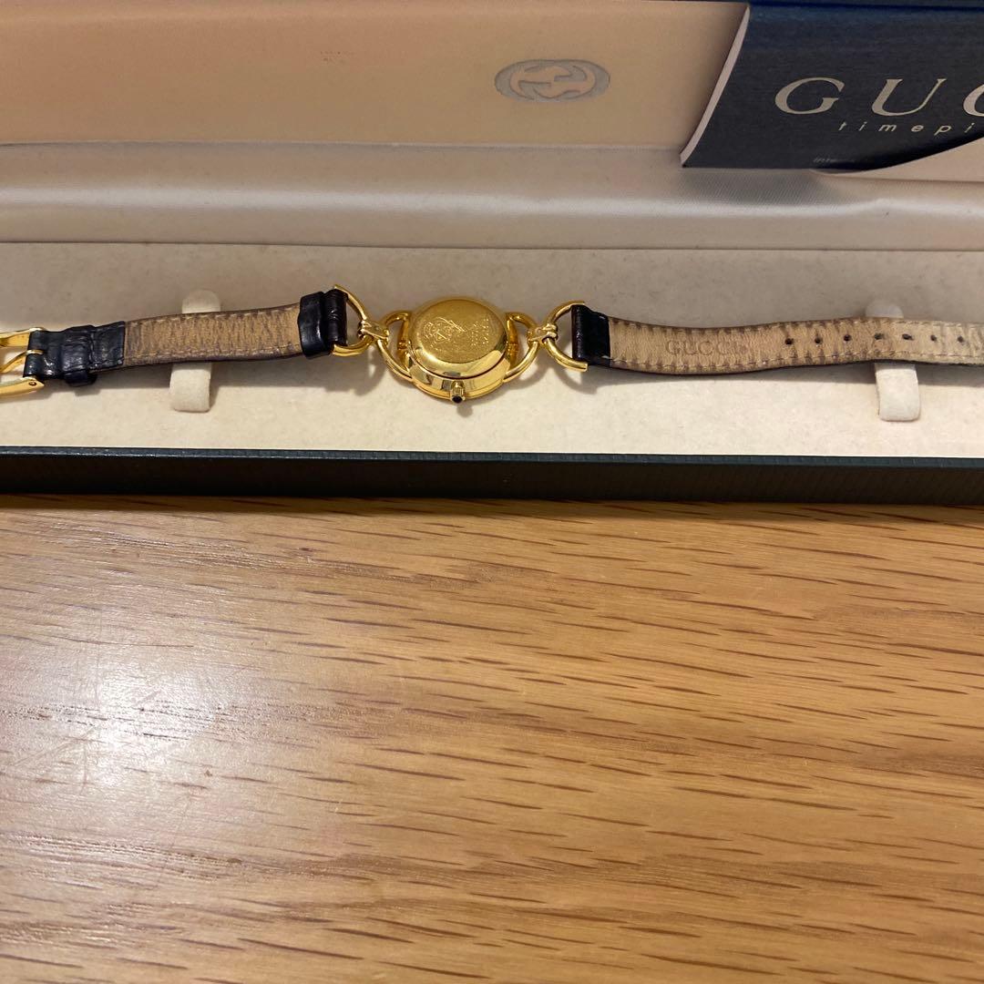 GUCCI アナログ腕時計 ブラックレザー