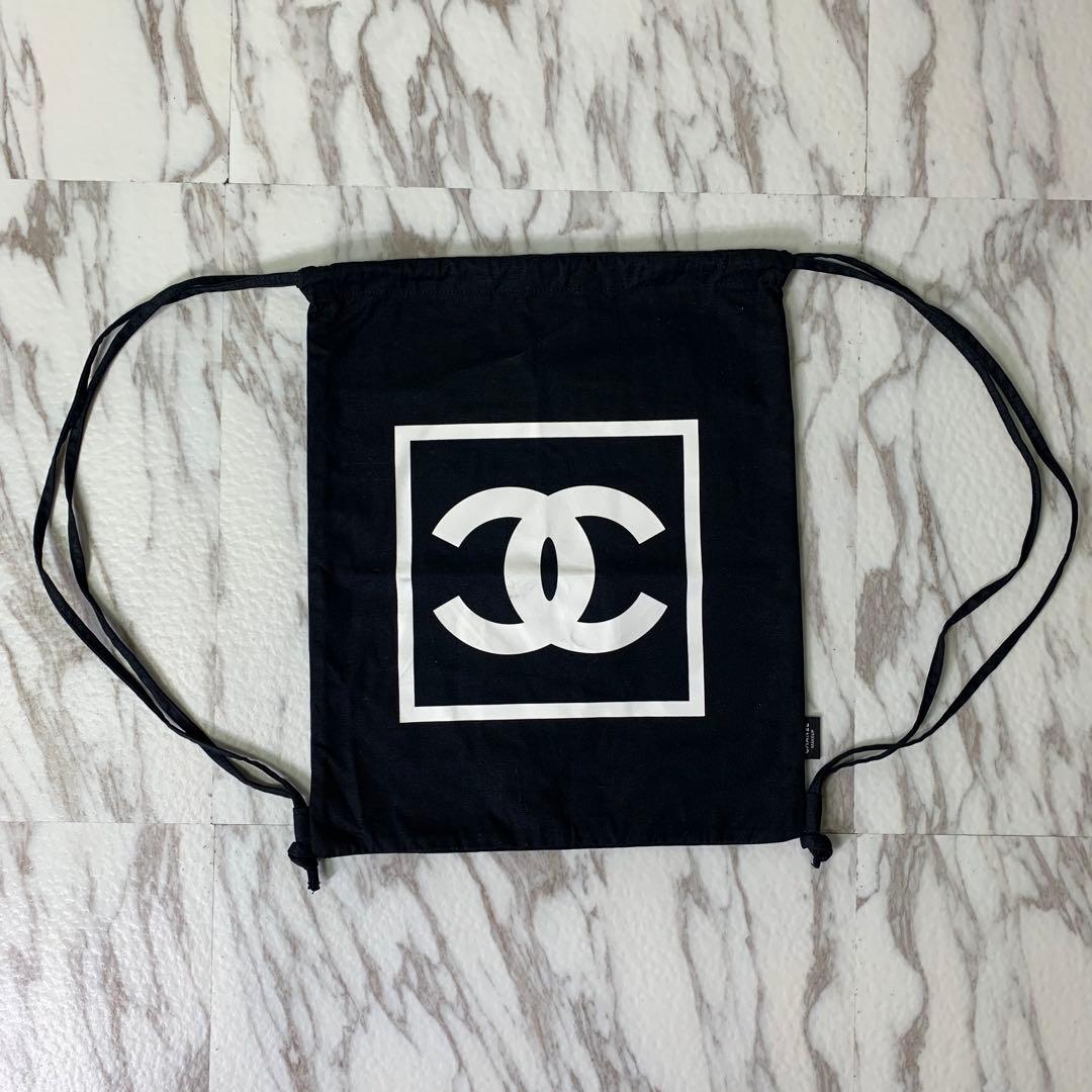 CHANEL ナップサック ロゴプリント ブラック 非売品 make up