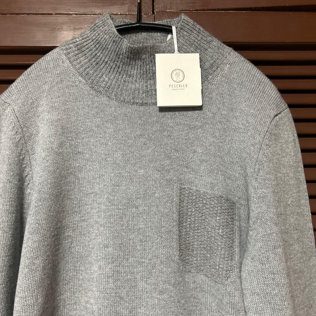 ペゼリコ　グレーハイネックニットワンピース　40