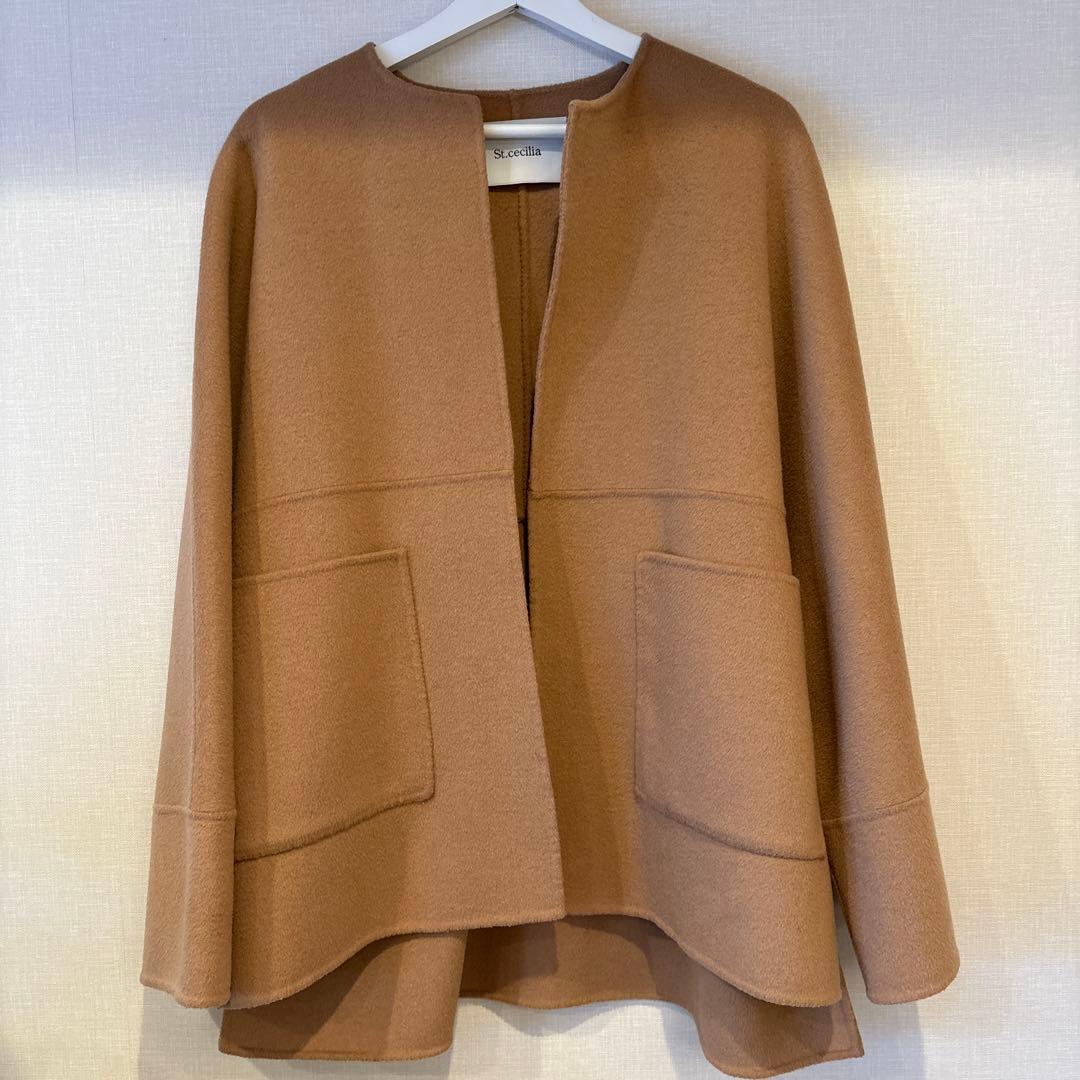 St.cecilia girlish リバーウールコートキャメル
