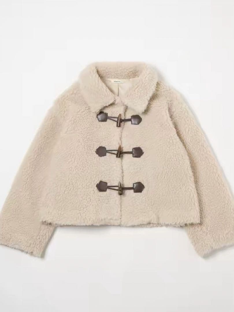 REMOON ラメボアスタンドジャケット ゆづき　アイボリー