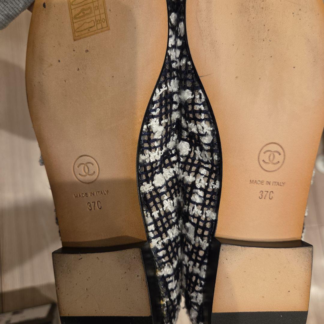 CHANEL ツイード フラットシューズ