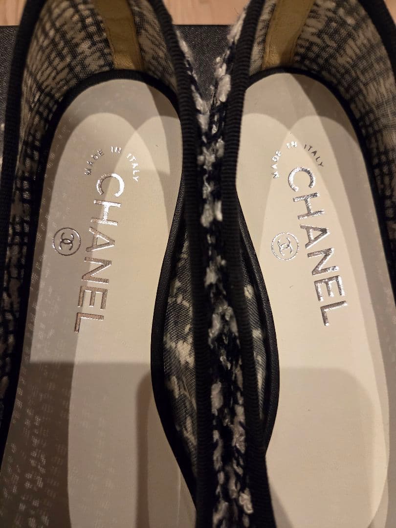 CHANEL ツイード フラットシューズ
