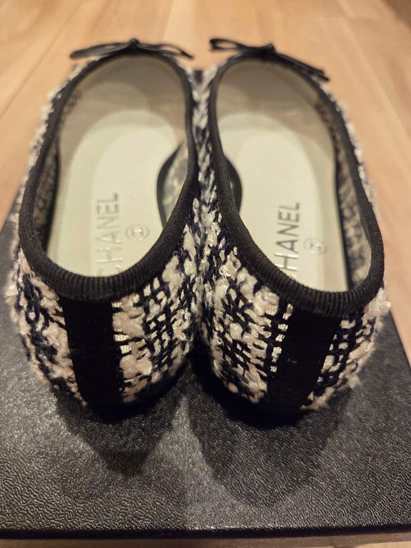 CHANEL ツイード フラットシューズ