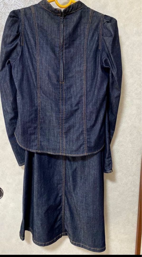 Ameriアメリ POWER SHOULDER DENIM SET UP