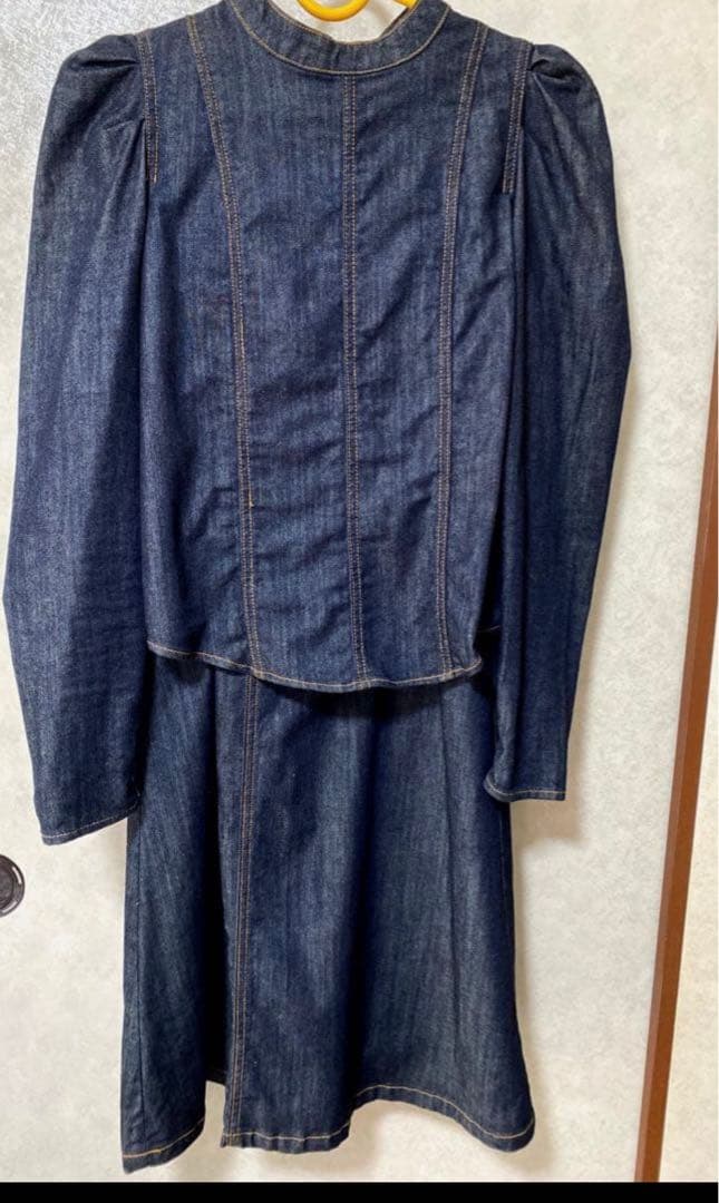 Ameriアメリ POWER SHOULDER DENIM SET UP