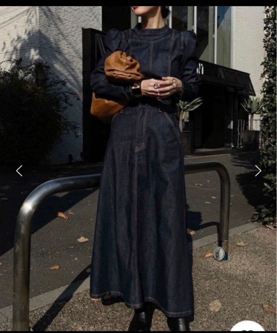 Ameriアメリ POWER SHOULDER DENIM SET UP