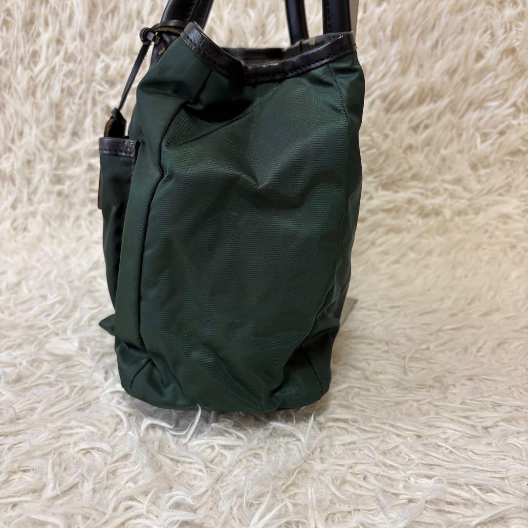 良品✨ フェリージ トートバッグ ナイロン レザー ダークグリーン イタリア製