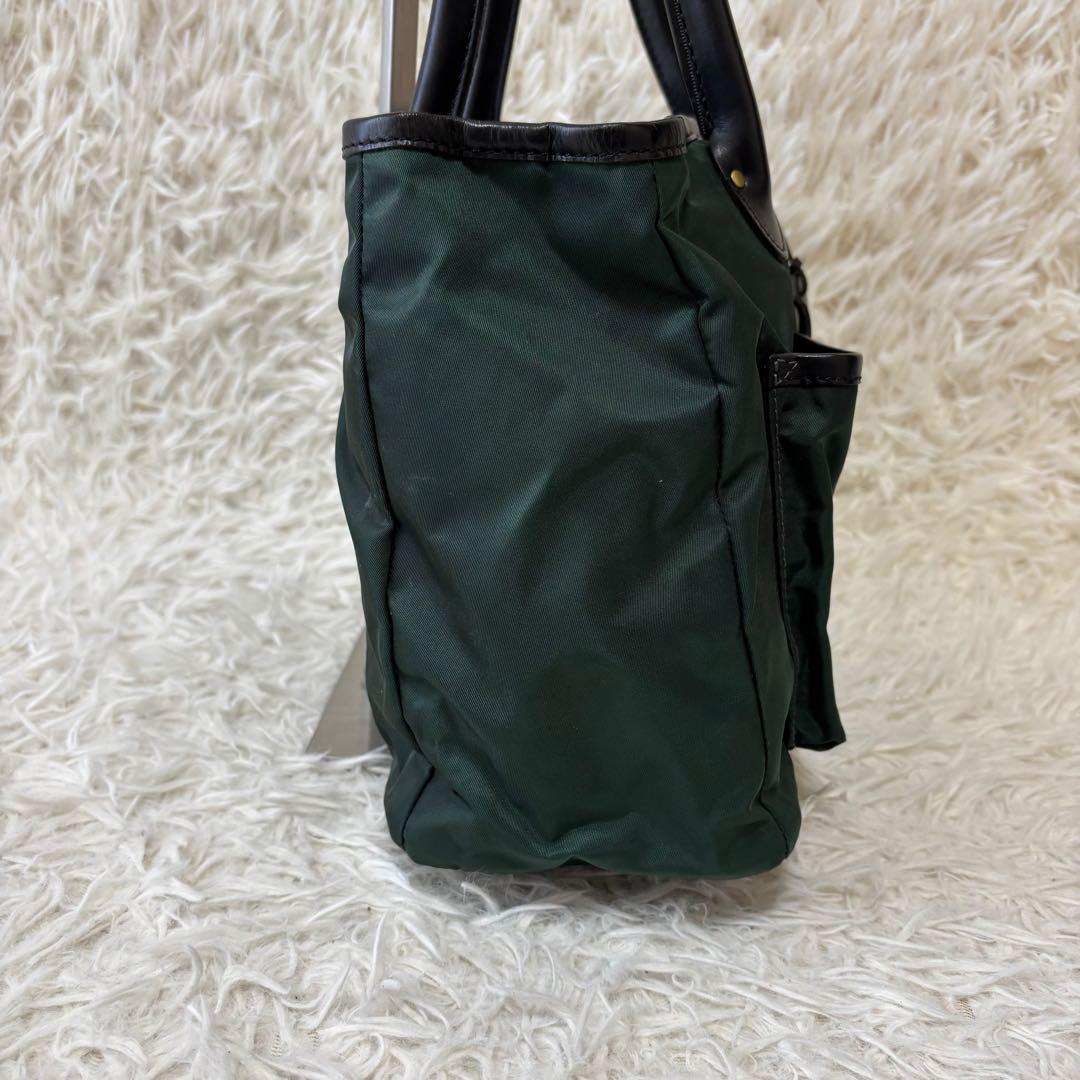 良品✨ フェリージ トートバッグ ナイロン レザー ダークグリーン イタリア製