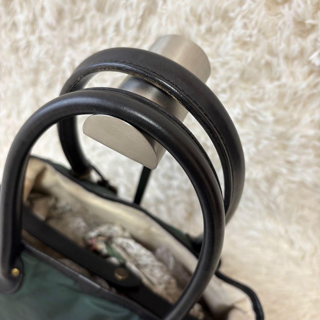 良品✨ フェリージ トートバッグ ナイロン レザー ダークグリーン イタリア製