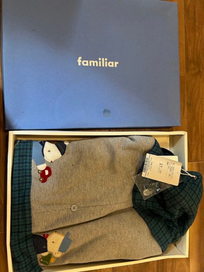 【新品・未使用】ファミリア 3wayブランケット　青系チェック　未使用タグ付