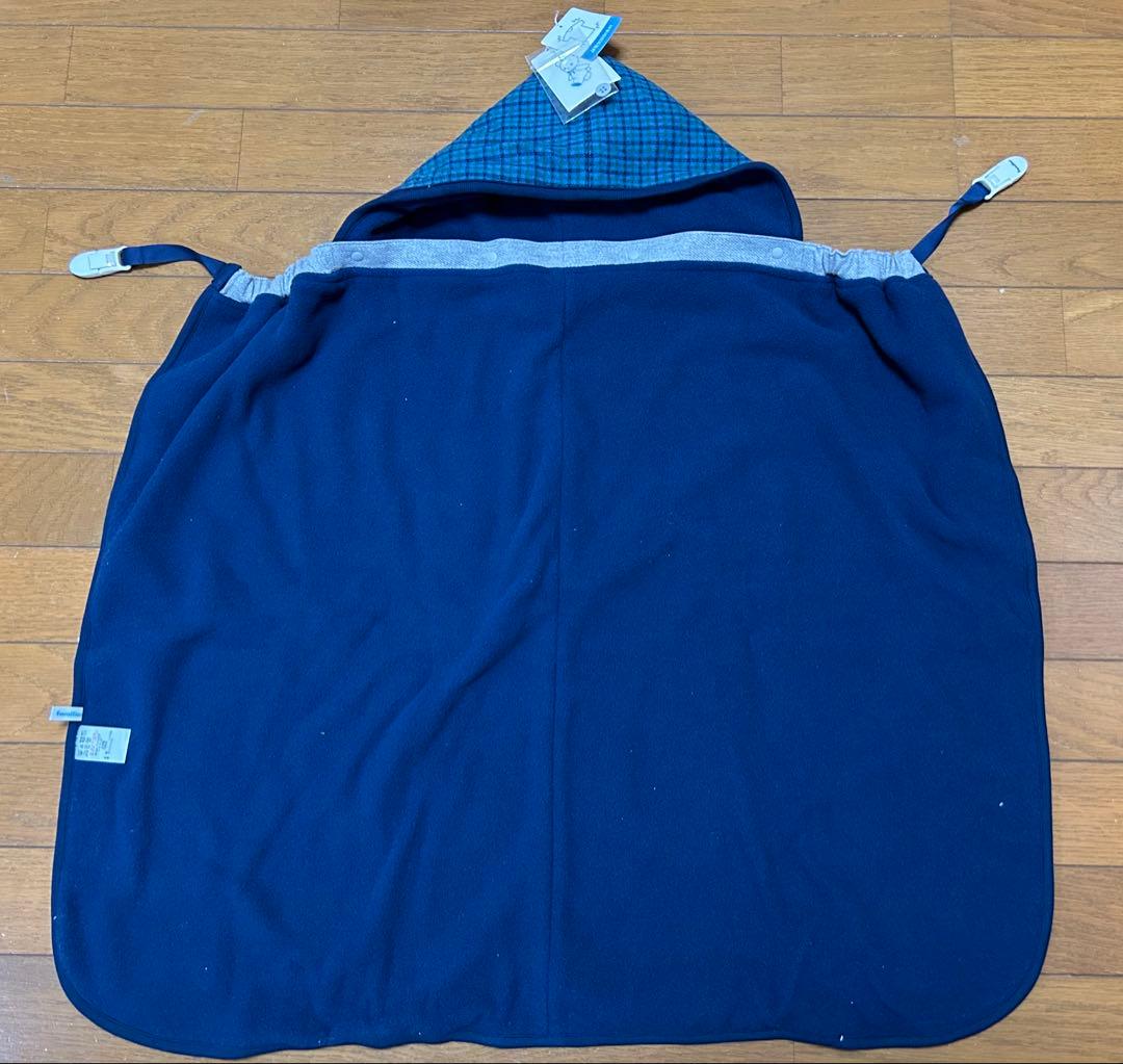 【新品・未使用】ファミリア 3wayブランケット　青系チェック　未使用タグ付