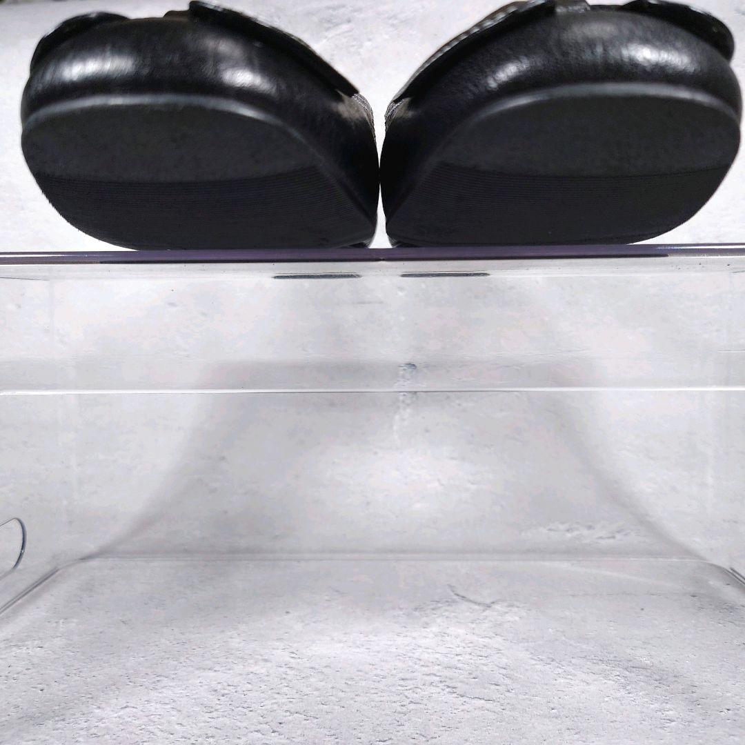 人気希少デザイン 未使用級 MIHAMA【23.5】リボン フラットシューズ 黒