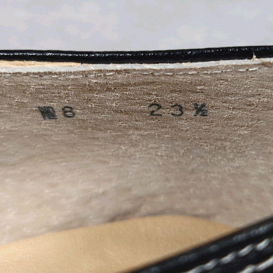 人気希少デザイン 未使用級 MIHAMA【23.5】リボン フラットシューズ 黒