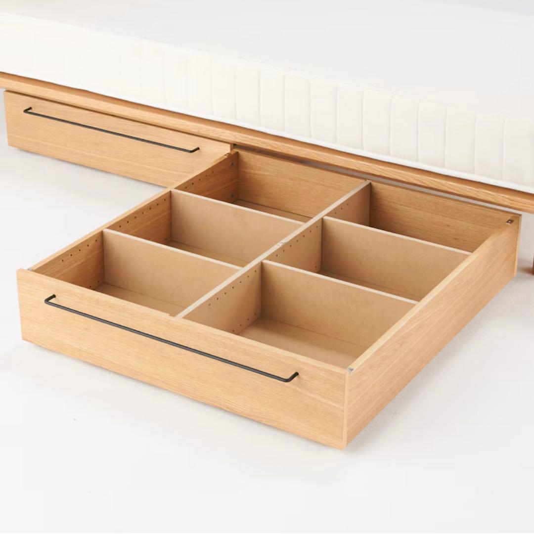 無印良品　ベッド下収納　ベッドフレーム下収納 大　オーク材　未使用品 2個セット