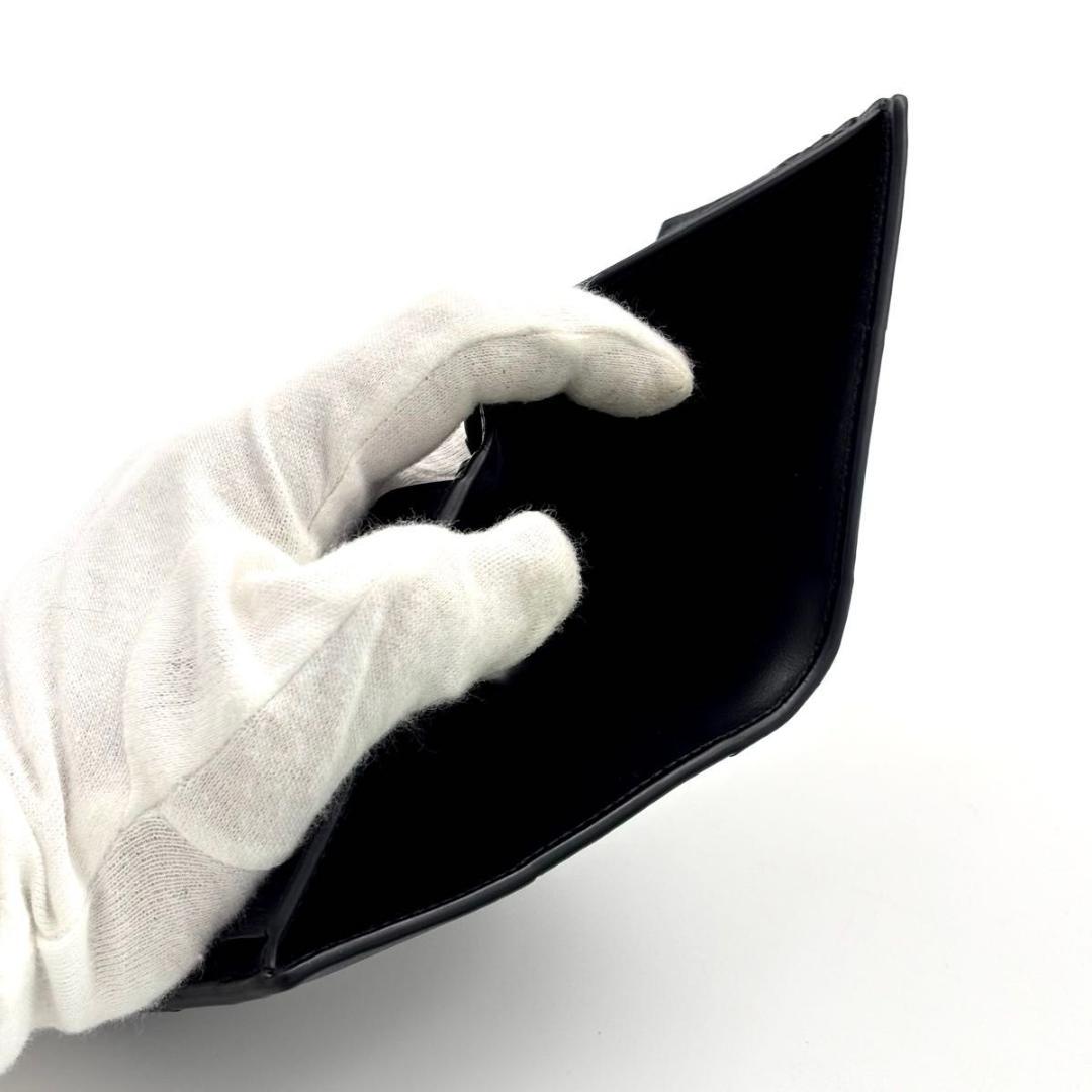 【未使用に近い】ボッテガヴェネタ カセット ブラック ２つ折り財布 ブラック