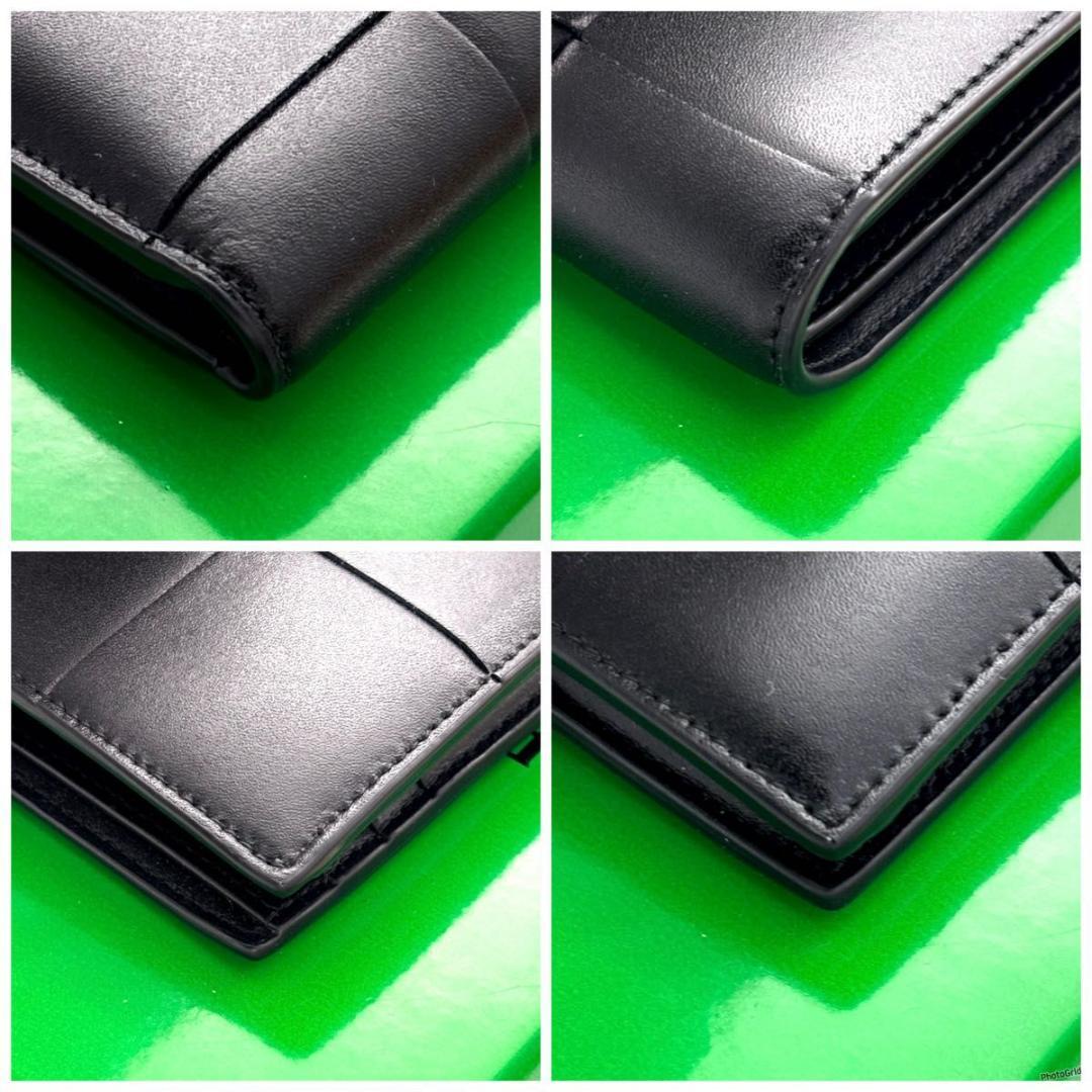 【未使用に近い】ボッテガヴェネタ カセット ブラック ２つ折り財布 ブラック