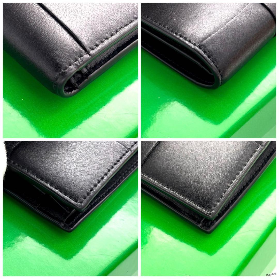 【未使用に近い】ボッテガヴェネタ カセット ブラック ２つ折り財布 ブラック