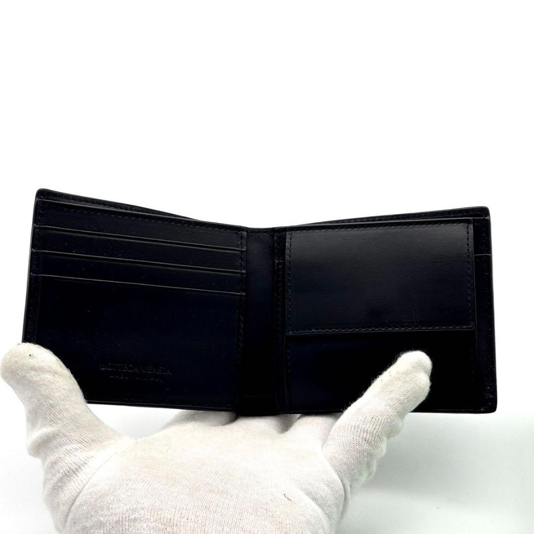 【未使用に近い】ボッテガヴェネタ カセット ブラック ２つ折り財布 ブラック