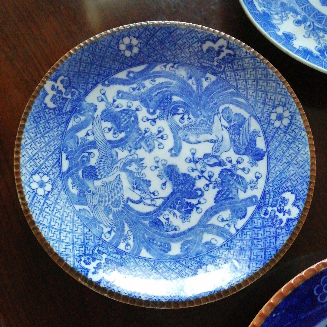伊万里　染付大皿3枚まとめ売り　30.5～39cm　明治～大正期