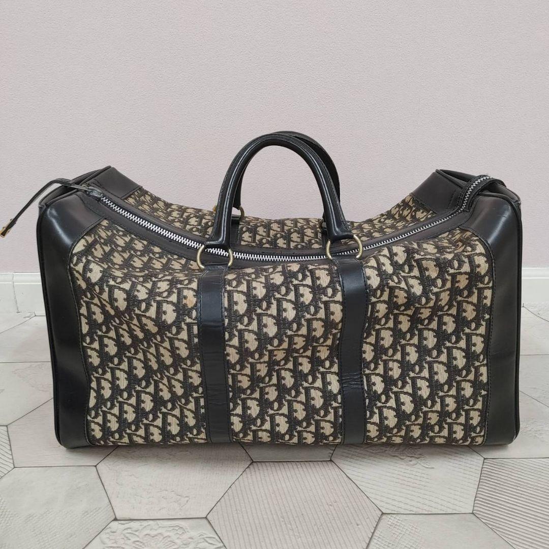 Dior ボストンバッグ 大容量 ベージュ/ブラック