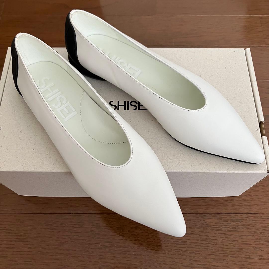 【新品】SHISEI シーセイ 定番 フラットシューズ　36.5 白 23.5