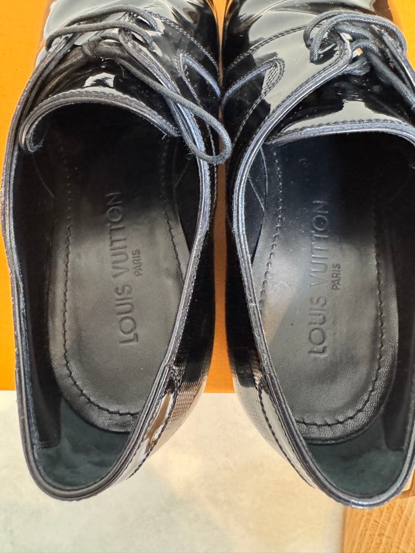 LOUIS VUITTON ダミエ 革靴 エナメルシューズ 裏張り済み