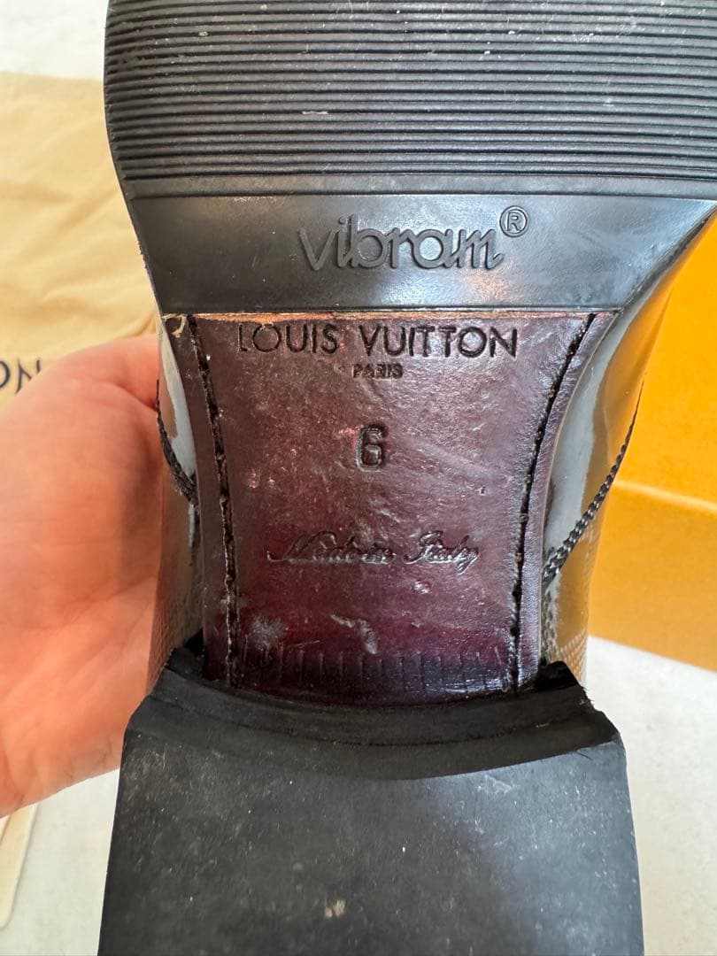 LOUIS VUITTON ダミエ 革靴 エナメルシューズ 裏張り済み
