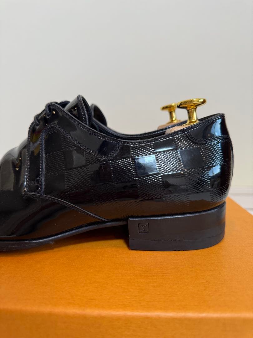 LOUIS VUITTON ダミエ 革靴 エナメルシューズ 裏張り済み