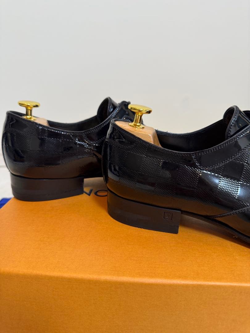 LOUIS VUITTON ダミエ 革靴 エナメルシューズ 裏張り済み