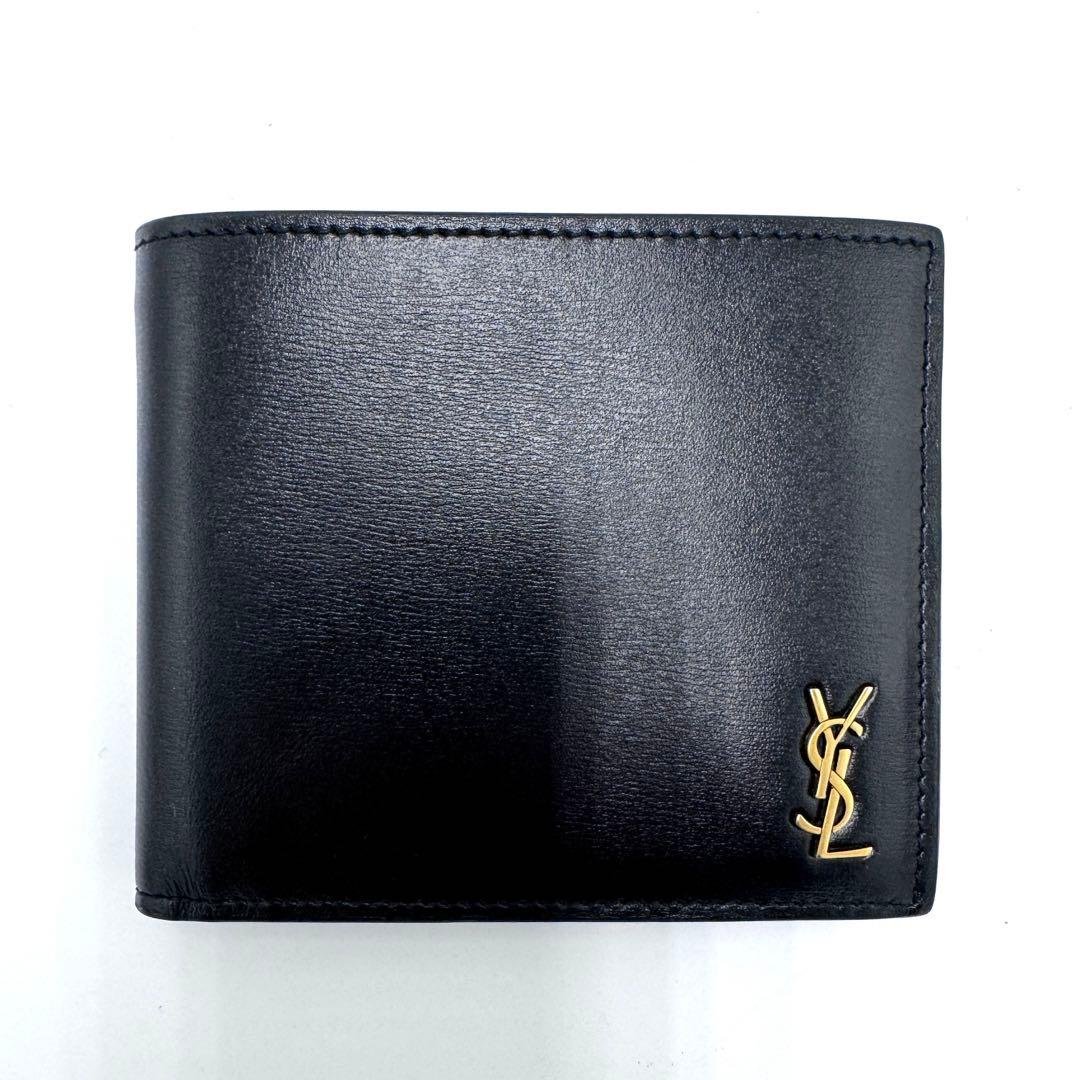 【超美品】サンローラン 二つ折り財布 小銭入れ付 YSL 610193 ブラック