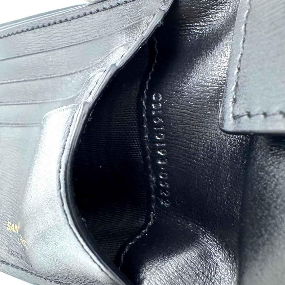 【超美品】サンローラン 二つ折り財布 小銭入れ付 YSL 610193 ブラック