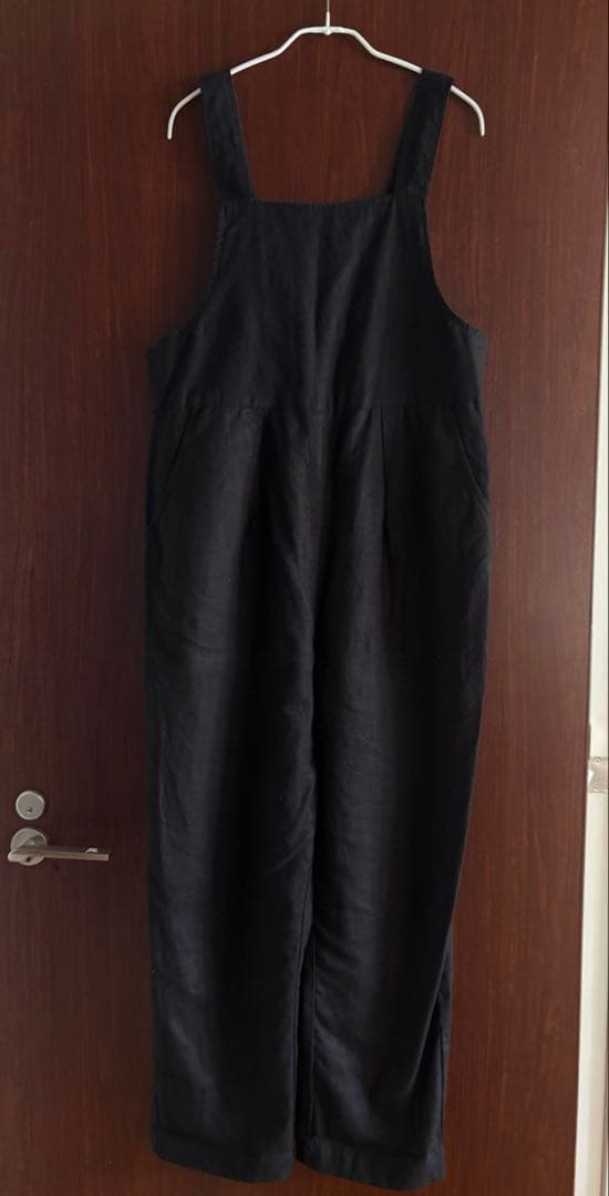 アトリエふわり　黒 サロペット レディース