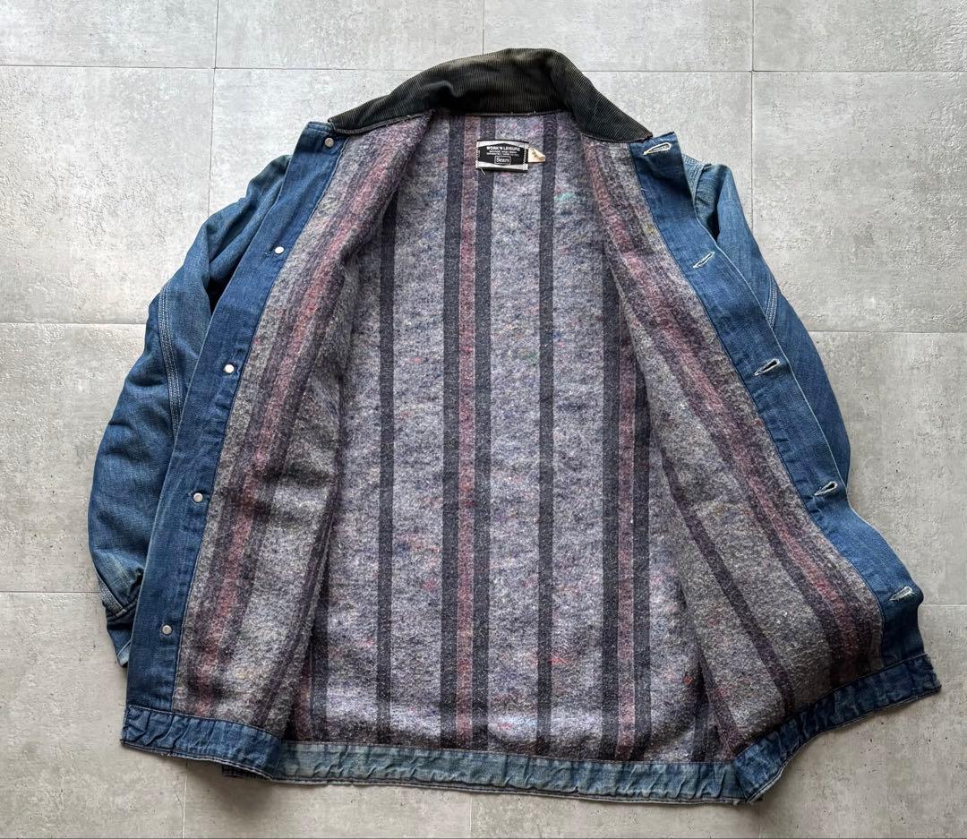 70s Sears デニムカバーオール 裏地ブランケット　ヴィンテージ　Mサイズ
