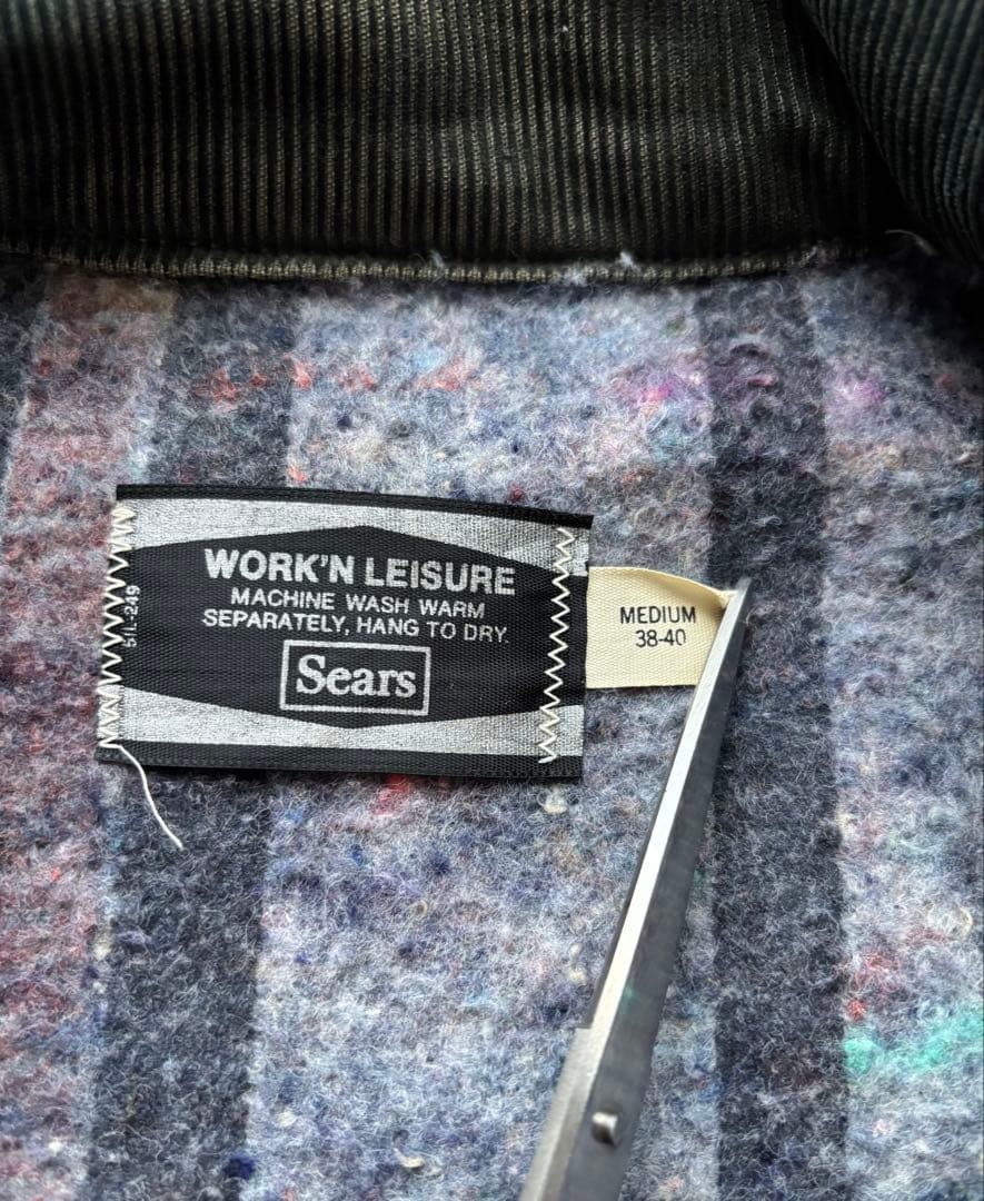 70s Sears デニムカバーオール 裏地ブランケット　ヴィンテージ　Mサイズ